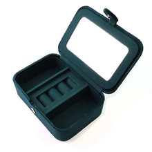 Load image into Gallery viewer, CRANE NAVY VELVET EMBROIDERED CRANES AND FLOWERS MEDIUM JEWELLERY BOX
