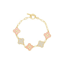 Load image into Gallery viewer, B1770 PINK18K GOLD PLATED BRACELET WITH MOTHER OF PEARL
