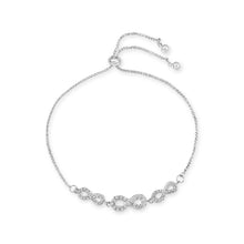 Load image into Gallery viewer, B2032 RHODIUM PLATED BRACELET  WITH CUBIC ZIRCONIA STONES
