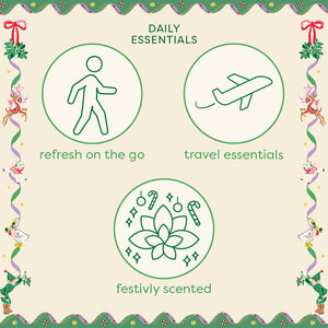 Cath Kidston Christmas Legends Daily Essentials (Hand Cream 30ml, Hydrate Scent Refresh Hand Spray 30ml, Body Mist 30ml & Lip Ba