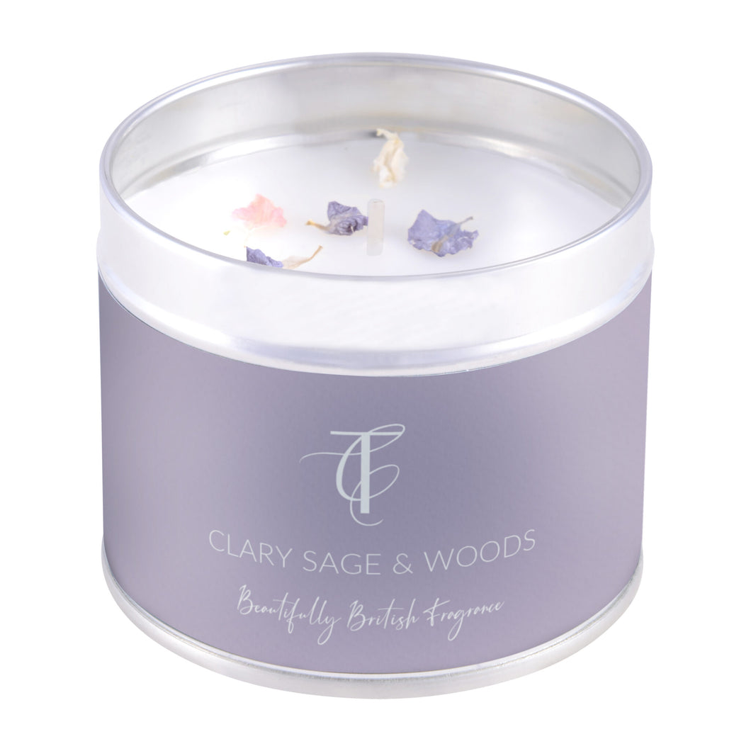 Clary Sage & Woods Tin Candle