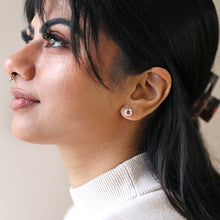 Load image into Gallery viewer, Organic Russian Ring Molten Stud Earrings in Silver
