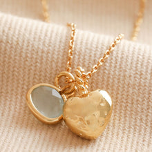 Load image into Gallery viewer, Heart and Moonstone Pendant Necklace Gold
