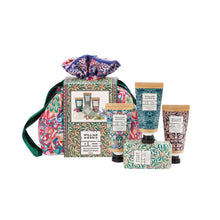 Load image into Gallery viewer, William Morris At Home Peacock &amp; Bird Velvet Hand Care Pouch (Assorted Hand Creams 3x30ml, Guest Soap 50g)
