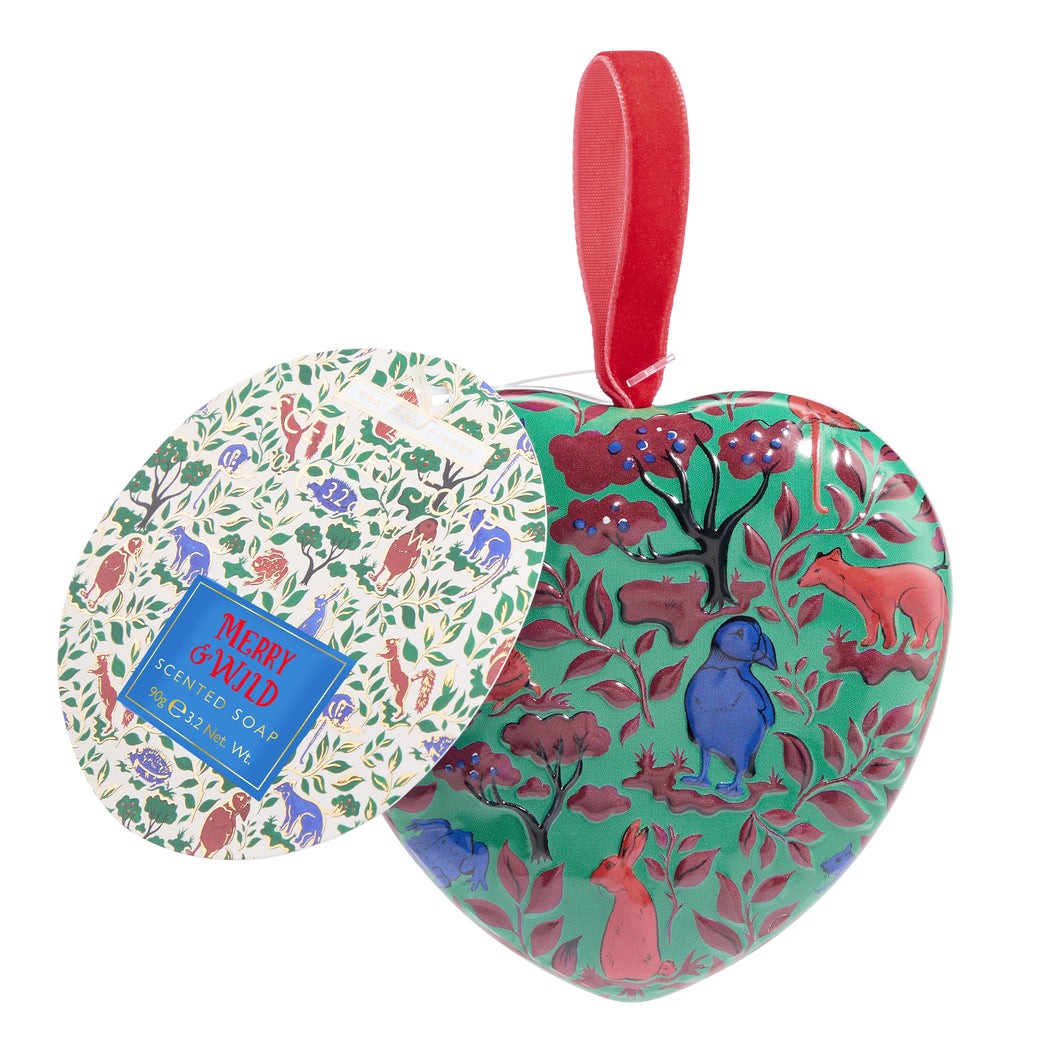 Merry and Wild Scented Soap in Heart Shaped Tin