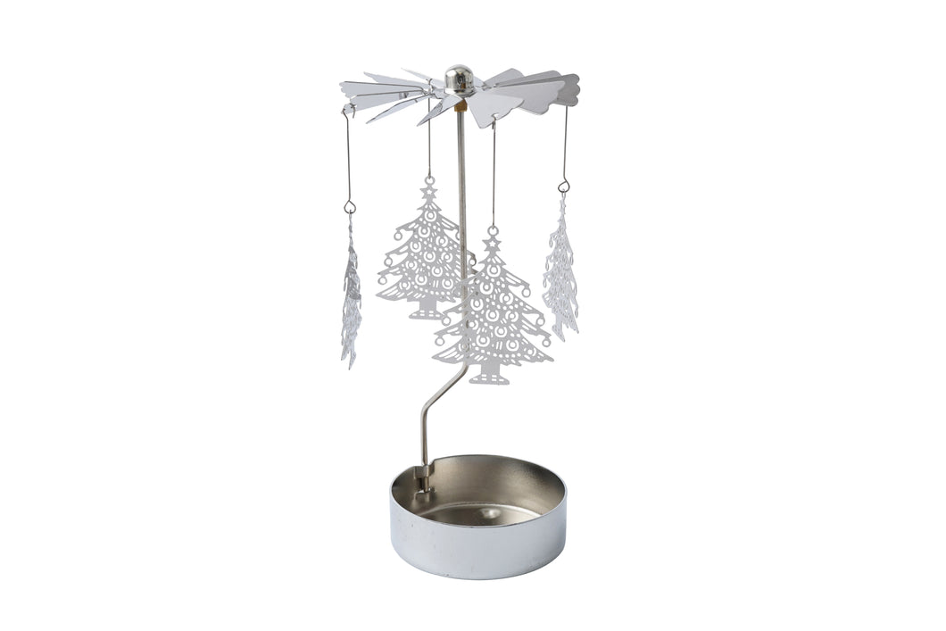 Silver Christmas Tree Tealight Spinner