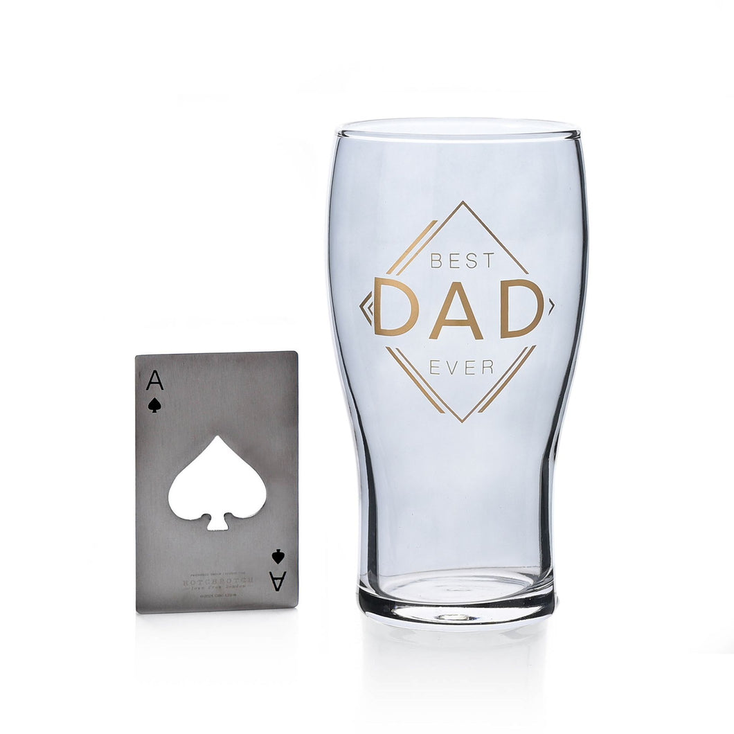 Hotchpotch Orion Beer Glass & Opener Dad