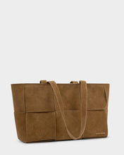 Load image into Gallery viewer, TAYA WOVEN SUEDETTE TOTE BAG  Caramel Suedette  24cm x 37cm x 12cm
