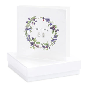 Boxed Berry Wreath Earring Card