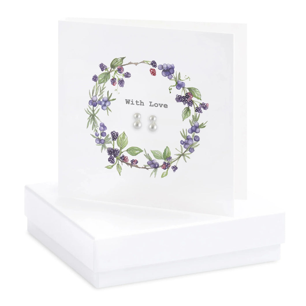 Boxed Berry Wreath Earring Card