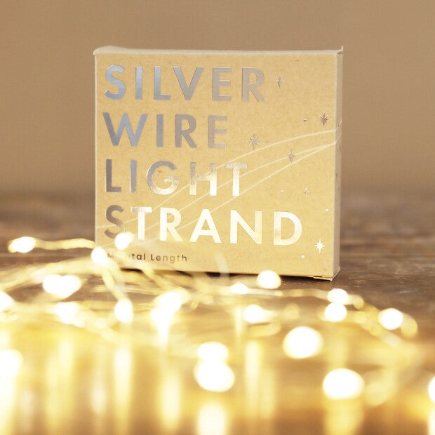 30 Battery Powered LED Silver Wire String Lights