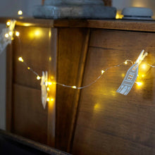 Load image into Gallery viewer, 30 Battery Powered LED Silver Wire String Lights
