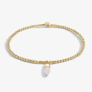 ANKLET  ROSE QUARTZ CRYSTAL  Gold Plated  Anklet