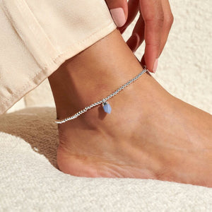 ANKLET  BLUE AGATE CRYSTAL  Silver Plated  Anklet