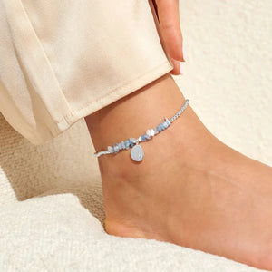 ANKLET  BLUE AGATE  Silver Plated  Anklet