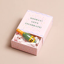 Load image into Gallery viewer, Tiny Matchbox Ceramic Champagne Token
