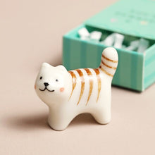 Load image into Gallery viewer, Tiny Matchbox Ceramic Cat Token
