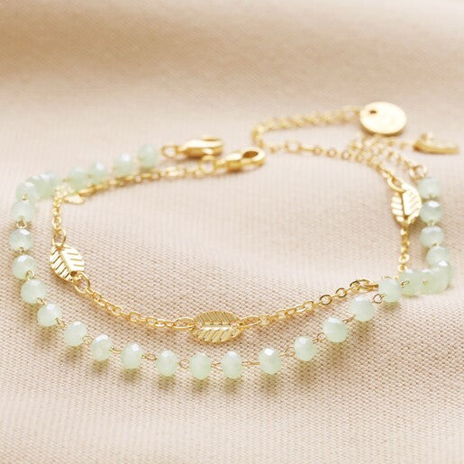 Beaded Bracelets in 2 set Gold