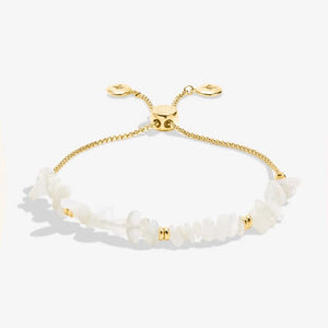 MAINFESTONES  WHITE JADE  Gold Plated  Bracelet