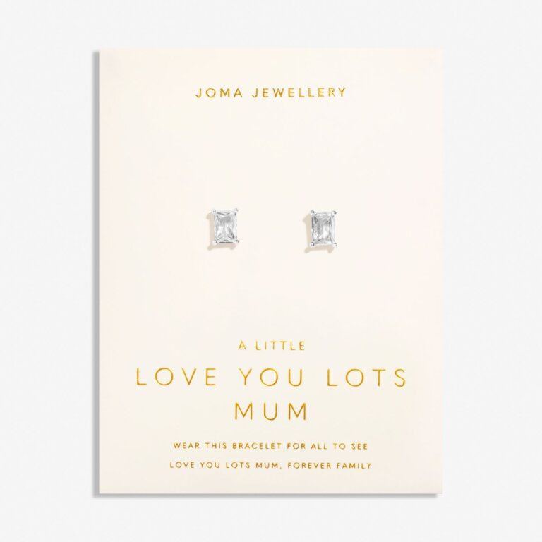 LOVE FROM YOUR LITTLE ONES  LOVE YOU LOTS MUM  Silver Plated  Stud Earrings