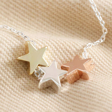 Load image into Gallery viewer, Mixed Metal Triple Star Bead Necklace

