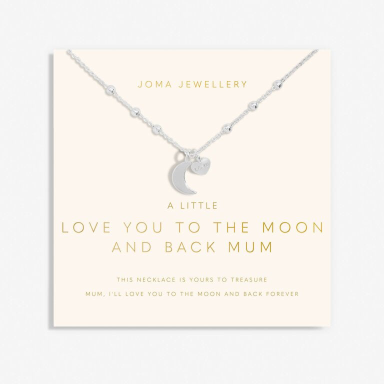 MOTHER'S DAY A LITTLE NECKLACE  LOVE YOU TO THE MOON AND BACK MUM  Silver Plated  Necklace