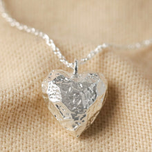 Load image into Gallery viewer, 3D Molten Heart Pendant Necklace in Silver
