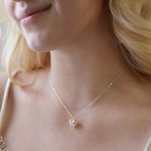 3D Molten Heart Pendant Necklace in Silver