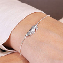 Load image into Gallery viewer, Silver feather bracelet
