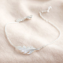 Load image into Gallery viewer, Silver feather bracelet
