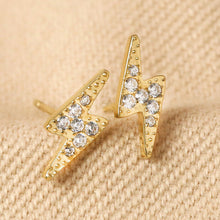 Load image into Gallery viewer, Crystal Lightening Bolt Stud Earrings
