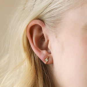 Crystal Lightening Bolt Stud Earrings