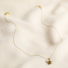 Load image into Gallery viewer, Enamel tiny bee necklace
