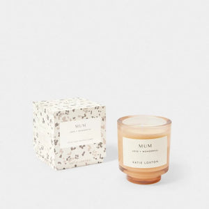 SENTIMENT CANDLE  MUM (BLOSSOM PRINT)  Fresh Linen and White Lily