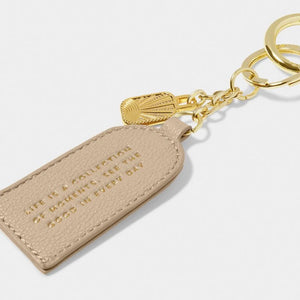 KEEPSAKE CHARM KEYRING  MOMENTS  Light Taupe  7.5cm x 4cm x 0.5cm