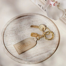 Load image into Gallery viewer, KEEPSAKE CHARM KEYRING  MOMENTS  Light Taupe  7.5cm x 4cm x 0.5cm
