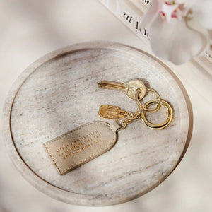 KEEPSAKE CHARM KEYRING  MOMENTS  Light Taupe  7.5cm x 4cm x 0.5cm