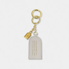 Load image into Gallery viewer, KEEPSAKE CHARM KEYRING  FRIENDSHIP  Pale Grey  7.5cm x 4cm x 0.5cm
