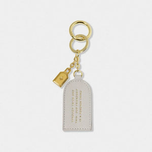 KEEPSAKE CHARM KEYRING  FRIENDSHIP  Pale Grey  7.5cm x 4cm x 0.5cm