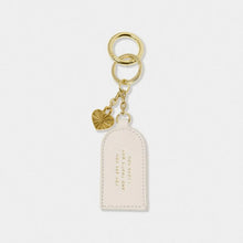 Load image into Gallery viewer, KEEPSAKE CHARM KEYRING  LOVE  Off White  7.5cm x 4cm x 0.5cm

