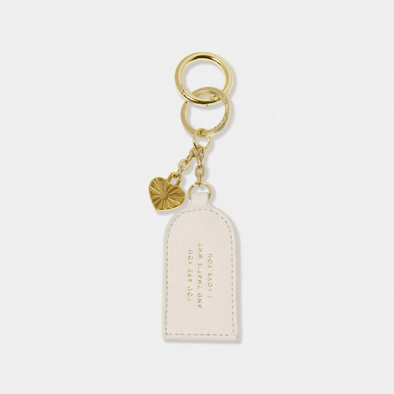 KEEPSAKE CHARM KEYRING  LOVE  Off White  7.5cm x 4cm x 0.5cm