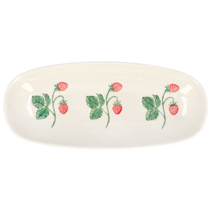 Stoneware Oval Plate 25cm - Strawberries