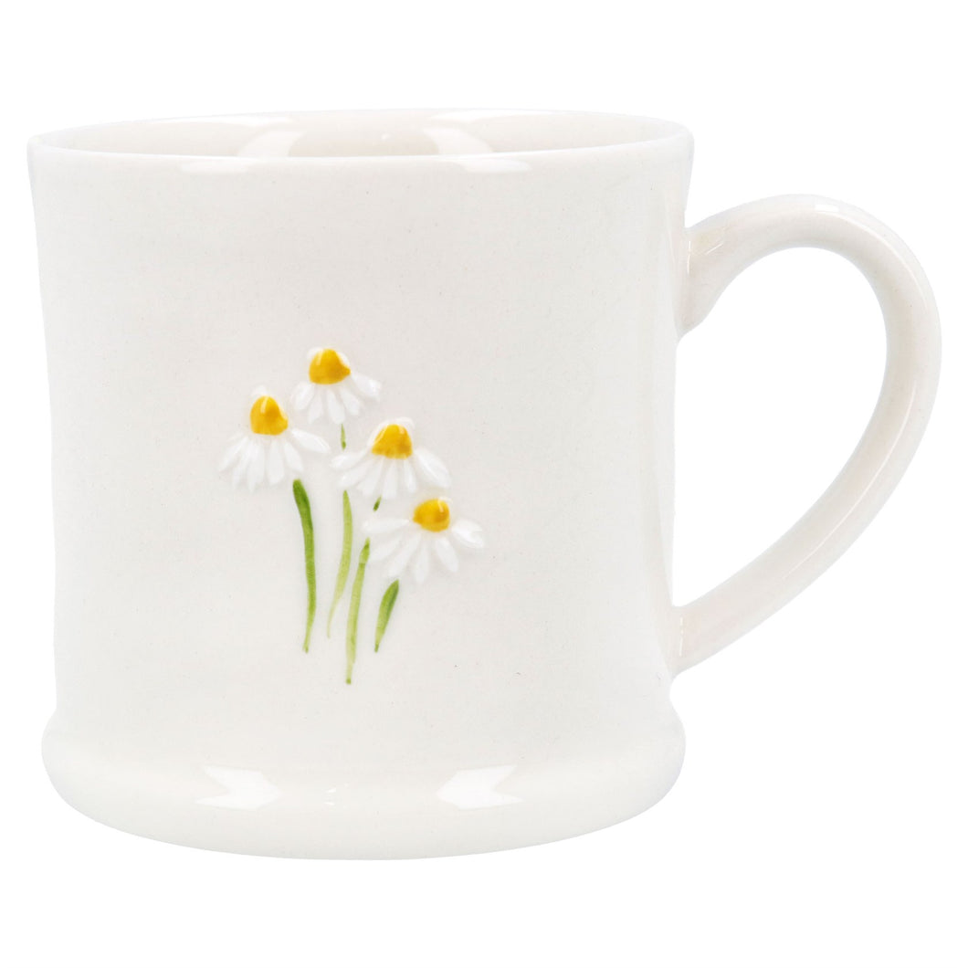 Stoneware Mini Mug 7cm - White Daisies