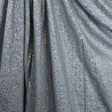 Load image into Gallery viewer, DOVE BLUE-GREY VISCOSE SCARF WITH GOLD SPECKLE FOIL PRINT
