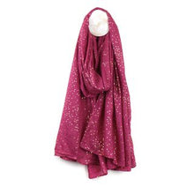 Load image into Gallery viewer, MAGENTA VISCOSE SCARF WITH GOLD SPECKLE FOIL PRINT

