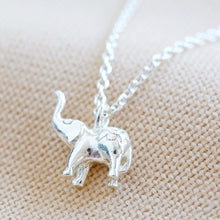 Load image into Gallery viewer, Tiny Elephant Pendant Necklace in Silver
