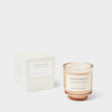 Load image into Gallery viewer, SENTIMENT CANDLE  HAPPINESS  Fresh Linen and White Lily  8.9cm x 8.6cm x 8.6cm
