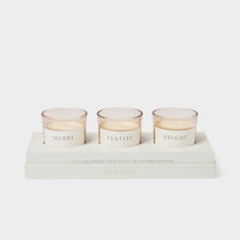 Load image into Gallery viewer, TRIO VOTIVE SET  FESTIVE  7.8cm x 24.5cm x 9.3cm
