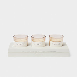 TRIO VOTIVE SET  FESTIVE  7.8cm x 24.5cm x 9.3cm