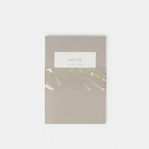 DUO NOTEBOOK  IDEAS FOCUS FLOW  Light Taupe  15cm x 10.5cm x 1cm